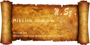 Miklics Szabina névjegykártya